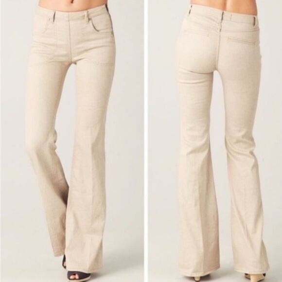 Marc by Marc Jacobs Cal Linen Cotton Workwear Wide Leg Flare Jeans Pants Size 26 - Picture 1 of 14